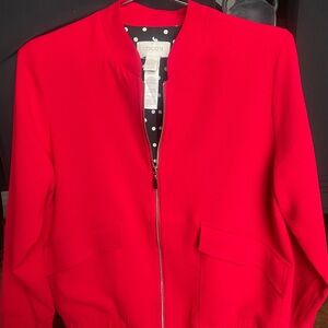 Chico's Vibrant Red Bomber Jacket